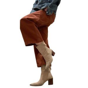 zara tan beige suede cowboy boots
